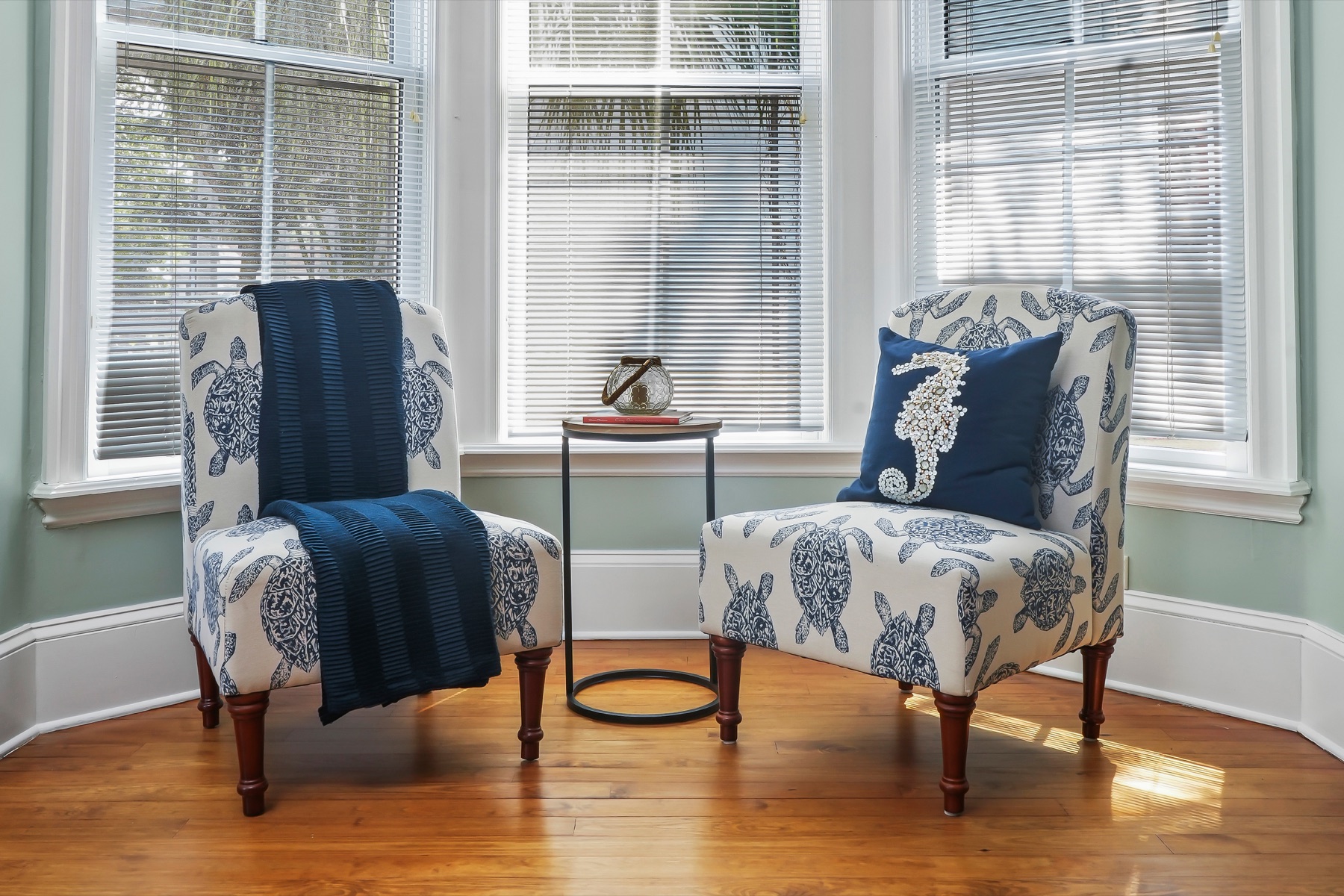 Cozy reading nook with cottage detailing